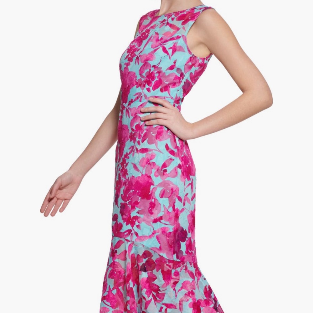 Kensie Flora Asymmetric Hem Maxi Dress